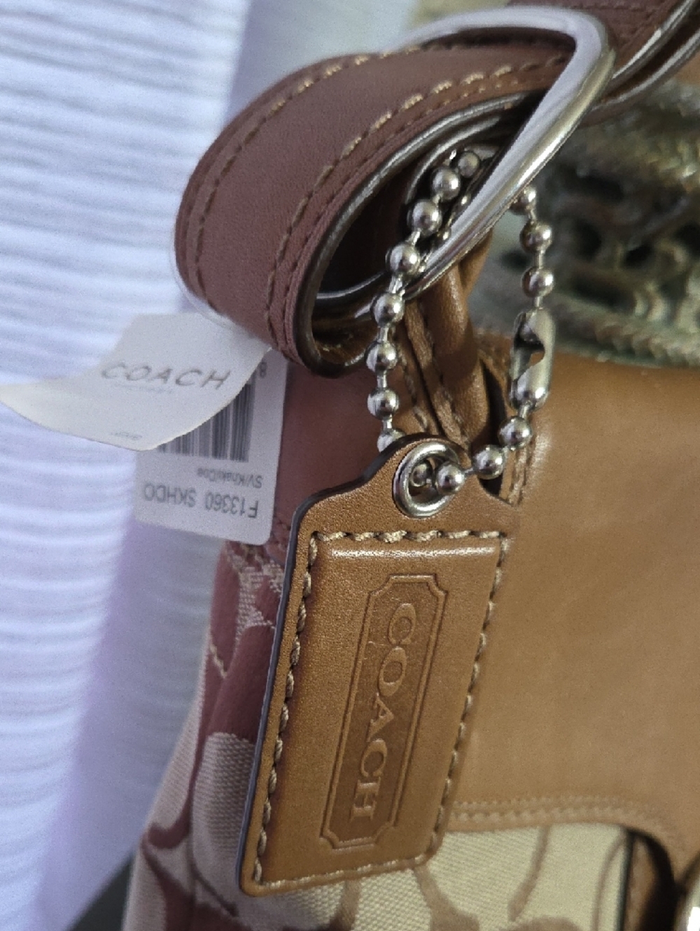 Coach Tan and Brown Signature Canvas Shoulder Bag - Picture 2 of 10